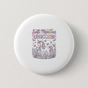 Unicorn Soft Meadow Unicorn Adorable Vector Design 2 Inch Round Button