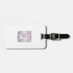 Unicorn Soft Meadow Unicorn Adorable Vector Design Luggage Tag