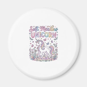 Unicorn Soft Meadow Unicorn Adorable Vector Design Magnet