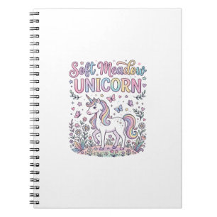Unicorn Soft Meadow Unicorn Adorable Vector Design Notebook