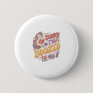 Unicorn Sorry I'm Booked Whimsical Zazzle Design_1 2 Inch Round Button
