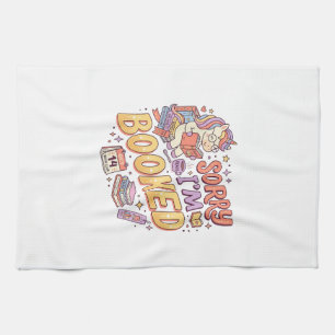 Unicorn Sorry I'm Booked Whimsical Zazzle Design_1 Kitchen Towel