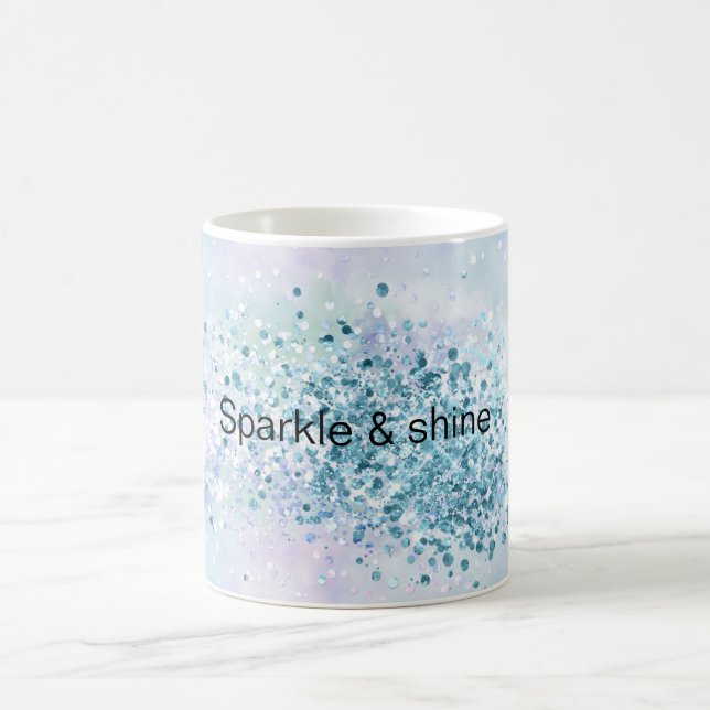 Unicorn Sparkle Aqua Confetti Coffee Mug (Center)
