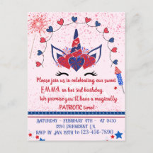 Unicorn sparkle patriot birthday,