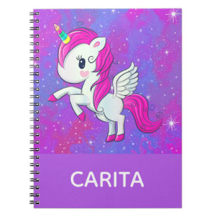 Unicorn Sparkle Personalized Spiral Notebook
