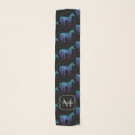 Unicorn Sparkles aqua blue ombre pattern Monogram Scarf<br><div class="desc">Personalize unique gift for her with your initial and name. 
Beautiful girly ombre faux glitter sparkly unicorn horse. Please note we use photo of sparkles glitter!</div>