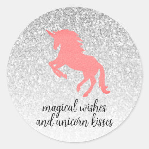 Unicorn Sparkles Happy Birthday Party Classic Round Sticker