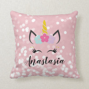 Unicorn Sparkles Personalized Pillow