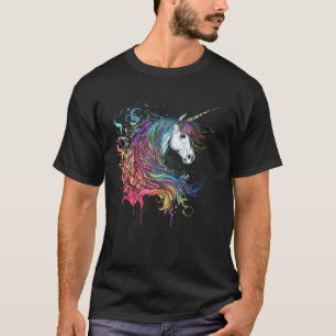 Unicorn Splash Cute Colourful Unicorn Girl T-Shirt
