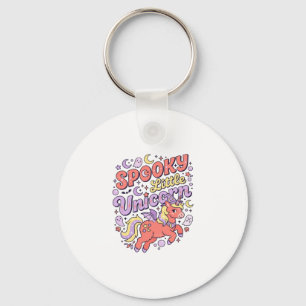 Unicorn Spooky Little Unicorn Whimsical White Back Keychain