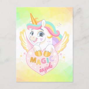 Unicorn spring magical unicorns summer vacation holiday postcard