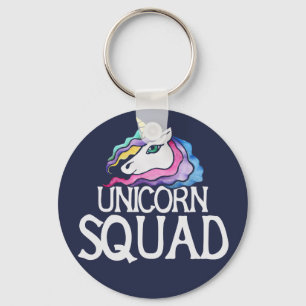 Unicorn Squad Cute retro rainbow Unicorns Art Keychain