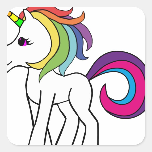 Unicorn Square Sticker (Front)