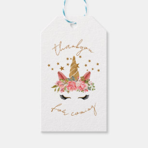 Unicorn Star Party Thankyou For Coming Gift Tags