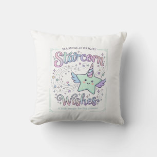 Unicorn Starcorn Wishes Adorable Apparel Graphic_1 Throw Pillow