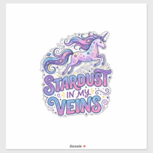 Unicorn Stardust in My Veins Retro Style Cute Gift