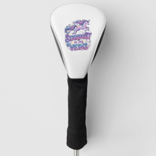 Unicorn Stardust in My Veins Retro Style Cute Gift Golf Head Cover