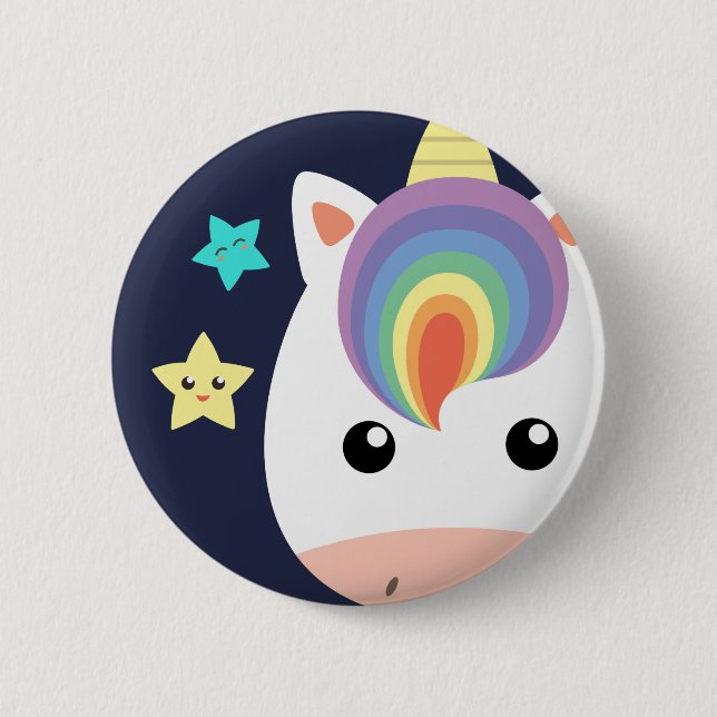 Unicorn & Stars 2 Inch Round Button (Front)