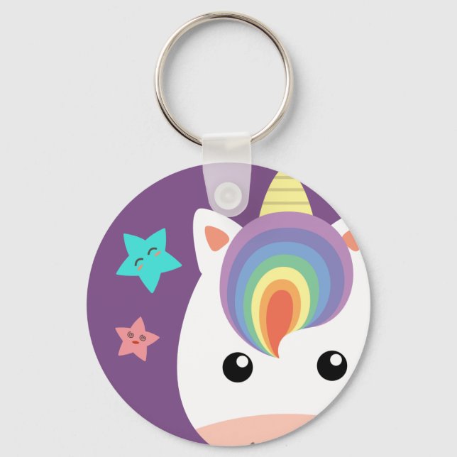 Unicorn & Stars Keychain (Front)