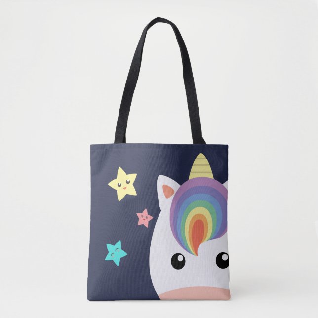 Unicorn & Stars Tote Bag (Front)