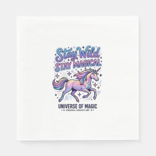 Unicorn Stay Wild Stay Magical Commercial Typograp Napkin
