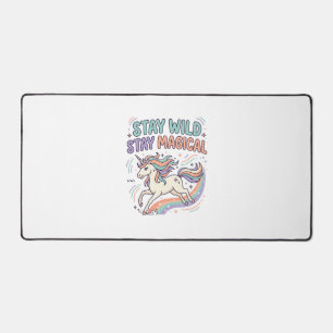 Unicorn Stay Wild Stay Magical Trendy Product Grap Desk Mat