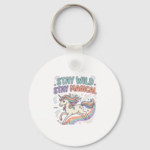Unicorn Stay Wild Stay Magical Trendy Product Grap Keychain