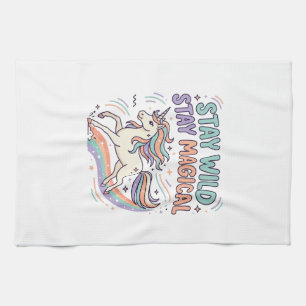Unicorn Stay Wild Stay Magical Trendy Product Grap Kitchen Towel