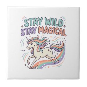 Unicorn Stay Wild Stay Magical Trendy Product Grap Tile