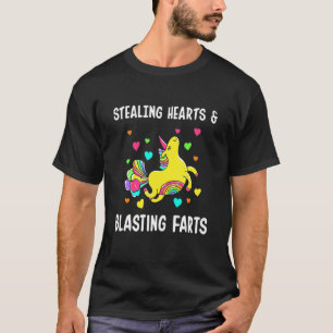 Unicorn Stealing Hearts And Blasting Farts unicorn T-Shirt