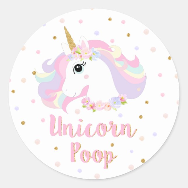 Unicorn Sticker Poop Anniversaire Fête Favoriser l (Devant)