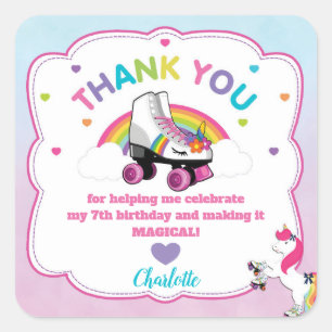 Unicorn Stickers Roller Skating Party favorise le 