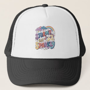 Unicorn Stormy but Sparkly Whimsical Merch Design_ Trucker Hat