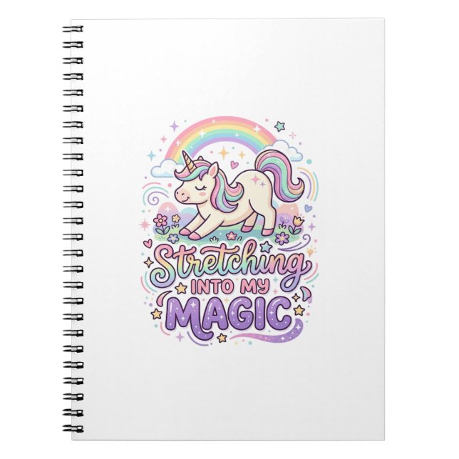 Unicorn Stretching Into My Magic Bold Typography S Notebook (Front)
