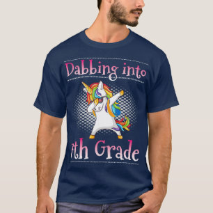Unicorn Students Dabbing Into 7th Grade First Day  T-Shirt