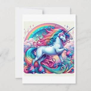 Unicorn Study H - Fantasy AI Holiday Card