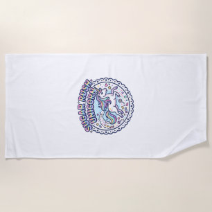 Unicorn Sugar Rush Unicorn Funny Cute Gift Design_ Beach Towel