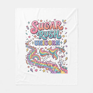 Unicorn Sugar Rush Unicorn Kawaii Marketplace Artw Fleece Blanket