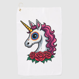 Unicorn Sugar Skull Mexican Art, Christmas T-Shirt Golf Towel
