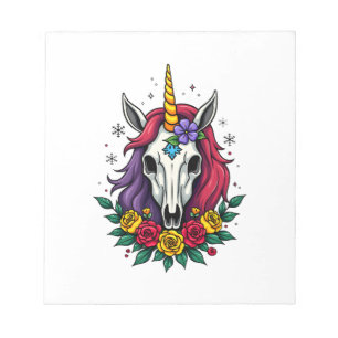 Unicorn Sugar Skull Mexican Art, Christmas T-Shirt Notepad