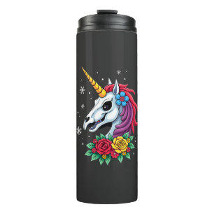 Unicorn Sugar Skull Mexican Art, Christmas T-Shirt Thermal Tumbler