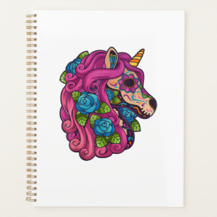 Unicorn Sugar Skull Mexico Calavera Dia De Los Mue Planner