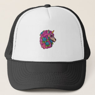 Unicorn Sugar Skull Mexico Calavera Dia De Los Mue Trucker Hat