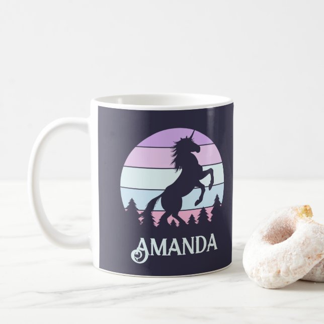 Unicorn Sunset Personalized Mug (With Donut)