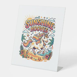 Unicorn Sunshine Hooves Commercial Sticker and Shi Pedestal Sign