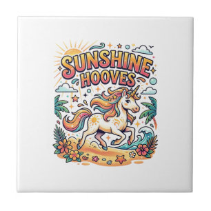 Unicorn Sunshine Hooves Commercial Sticker and Shi Tile
