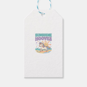 Unicorn Sunshine Hooves Trendy Graphic Tee Design_ Gift Tags