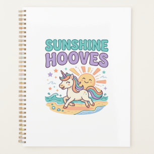 Unicorn Sunshine Hooves Trendy Graphic Tee Design_ Planner