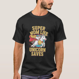 Unicorn Super Mom Life Saviour Teachers Womens Fan T-Shirt