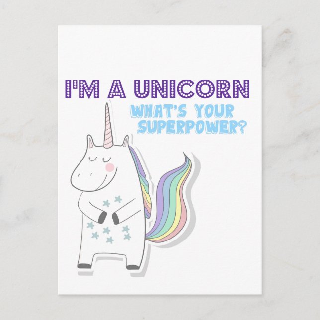 Unicorn Superpower Postcard (Front)